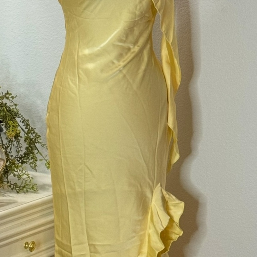 Petal & Pup Yellow Long Sleeve Dress with Ruffle Accents